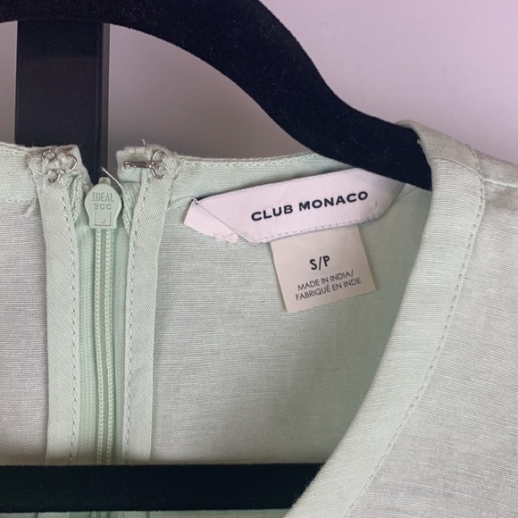 Club Monaco Mint Green Sculptured Sleeve Top with Back Zipper Size Small - Picture 7 of 10